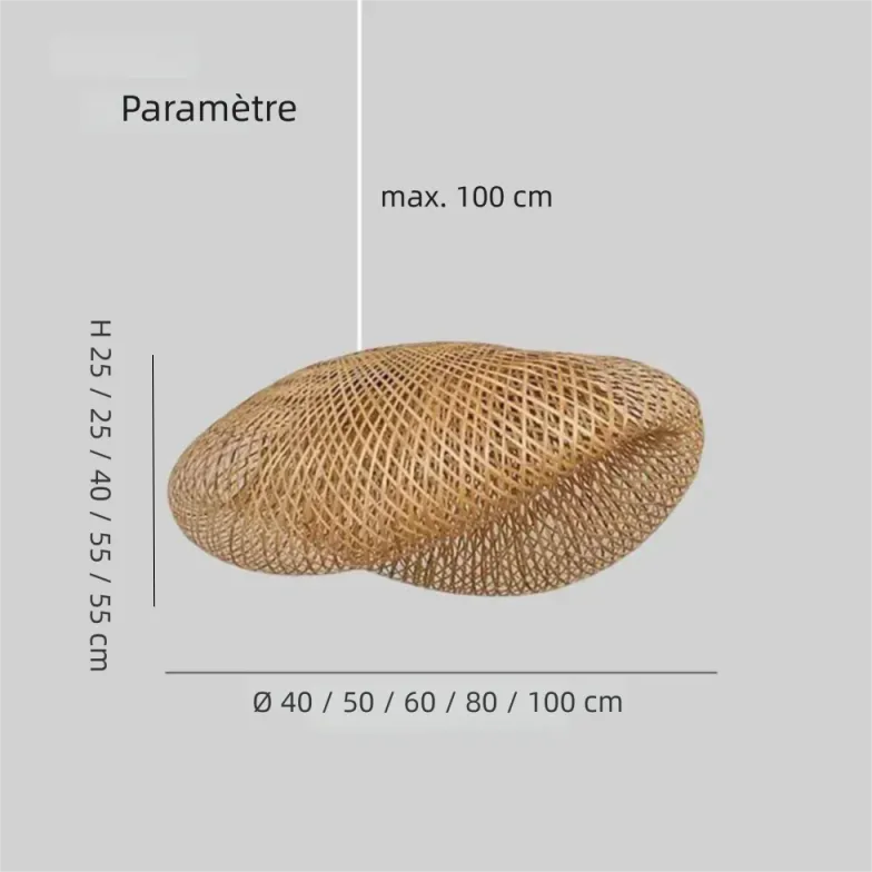 Suspension Japonaise en Bambou Tressé pour Salle à Manger