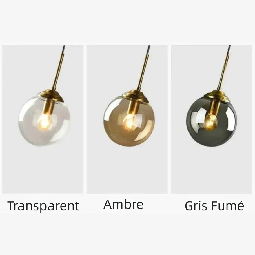 Suspension Boule en Verre Minimaliste pour Salle à Manger