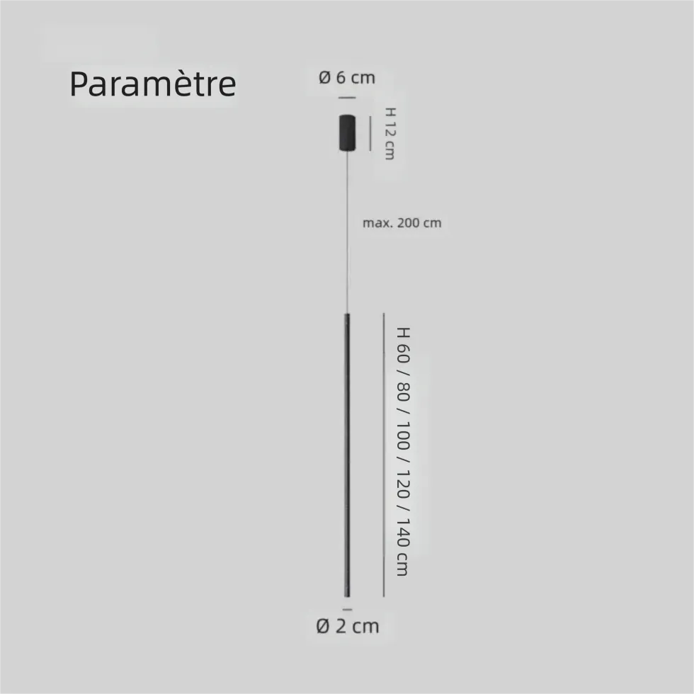 Suspension LED Linéaire Minimaliste pour Chevet
