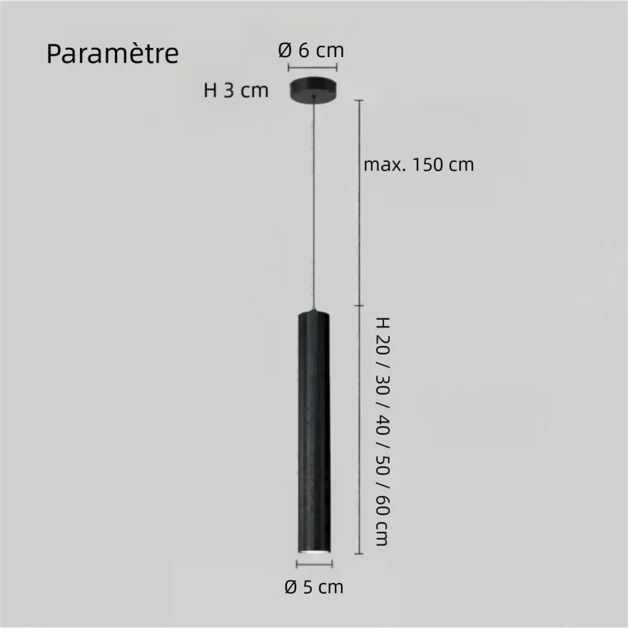 Suspension LED Moderne Cylindrique pour Cuisine