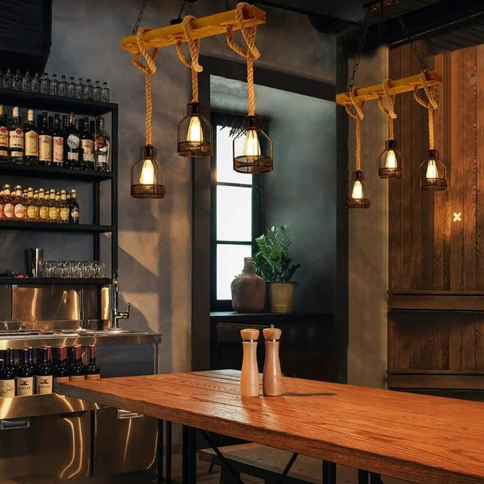 Multi-bulb corde linéaire Restaurant Pendant Light