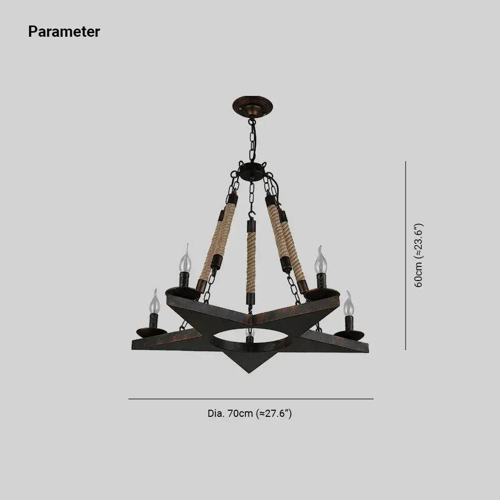 Lustre Décoratif Industriel En Forme D'Étoile - Clowas.fr
