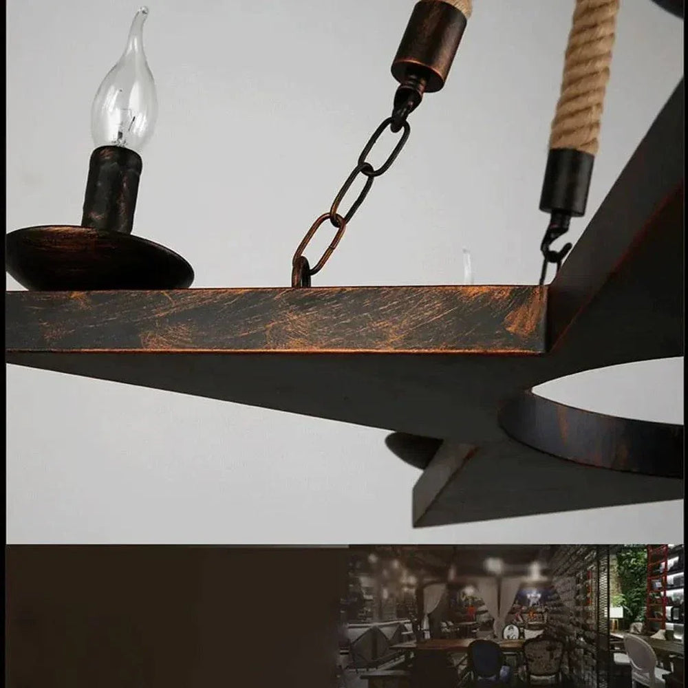 Lustre Décoratif Industriel En Forme D'Étoile - Clowas.fr