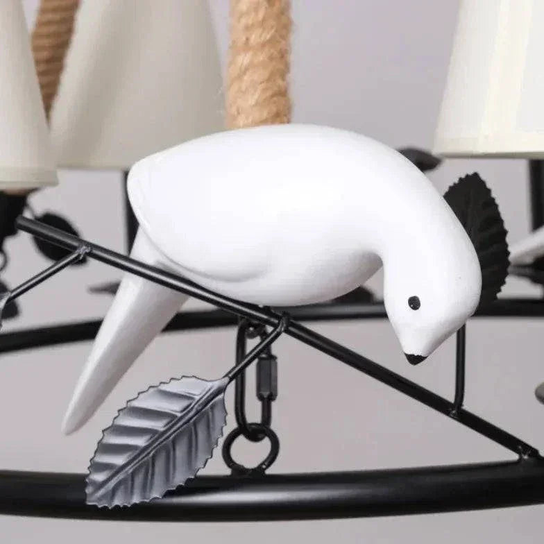 Lustre De Salon Rétro Noir Nid D’Oiseau - Clowas.fr