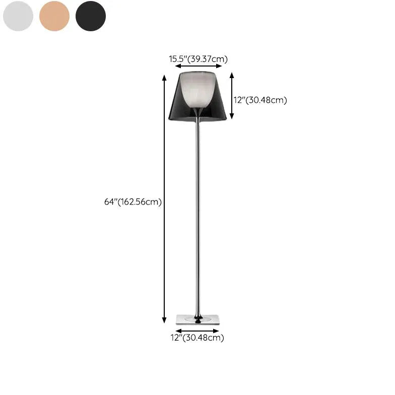 Cone Aluminum Semi-Transparent Modern Floor Lamp