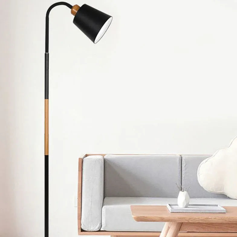 Double-Head Adjustable Black Floor Lamp