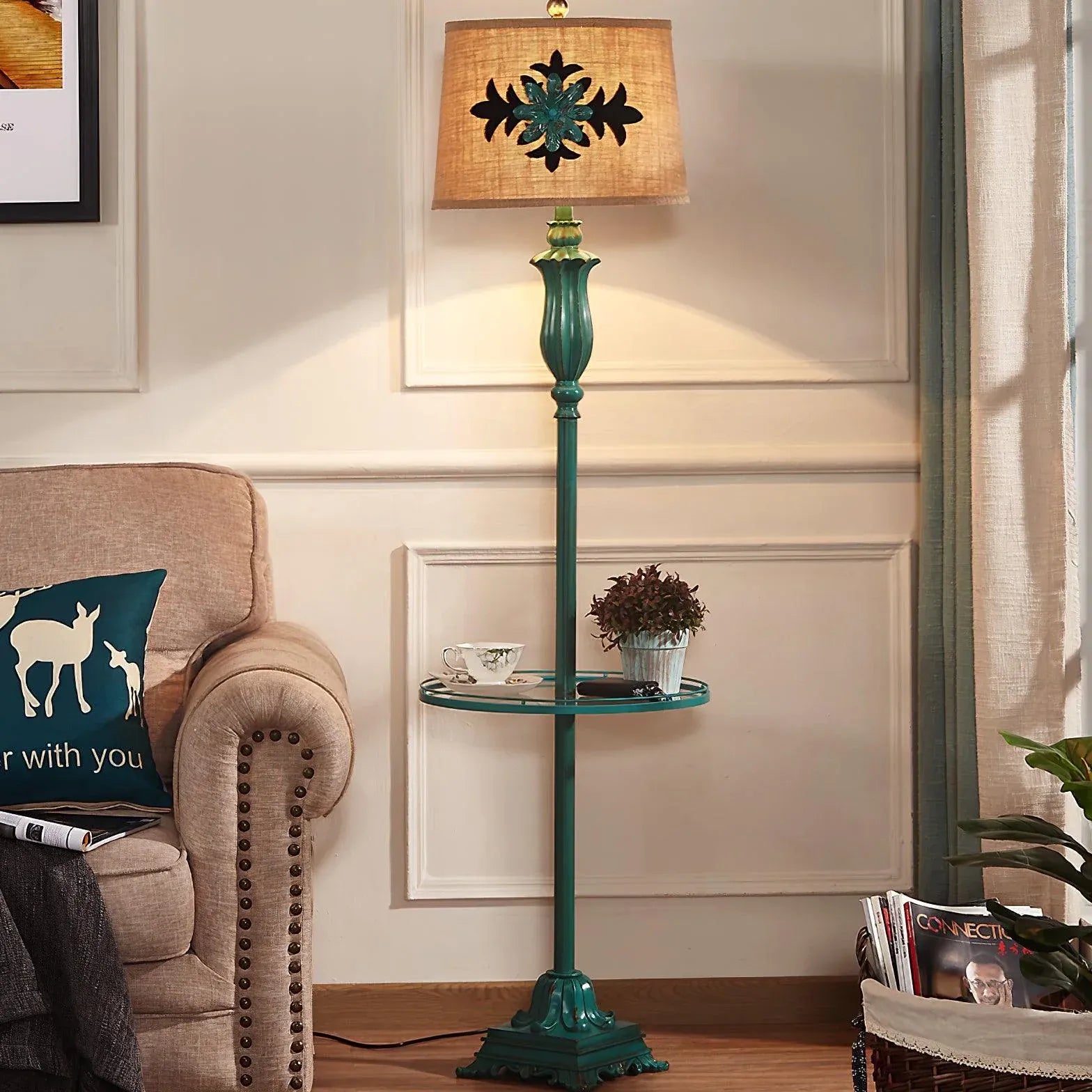 Lampadaire de style country vert vert