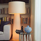 White Large Cylindrical Decorative Floor Lamp