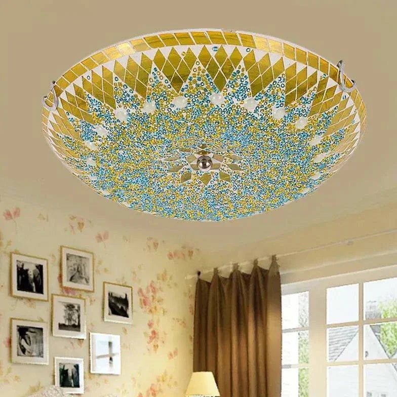 Plafonnier Oriental Créatif Verre Coloré Chambre - Clowas.fr