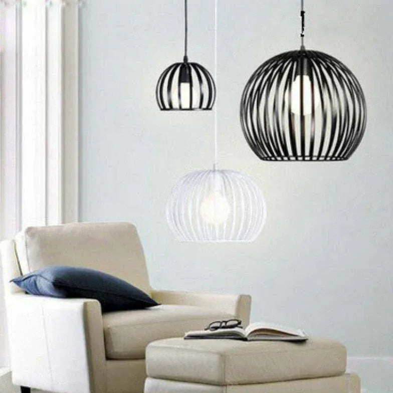 Black Iron Woven Sphere Pendant Light