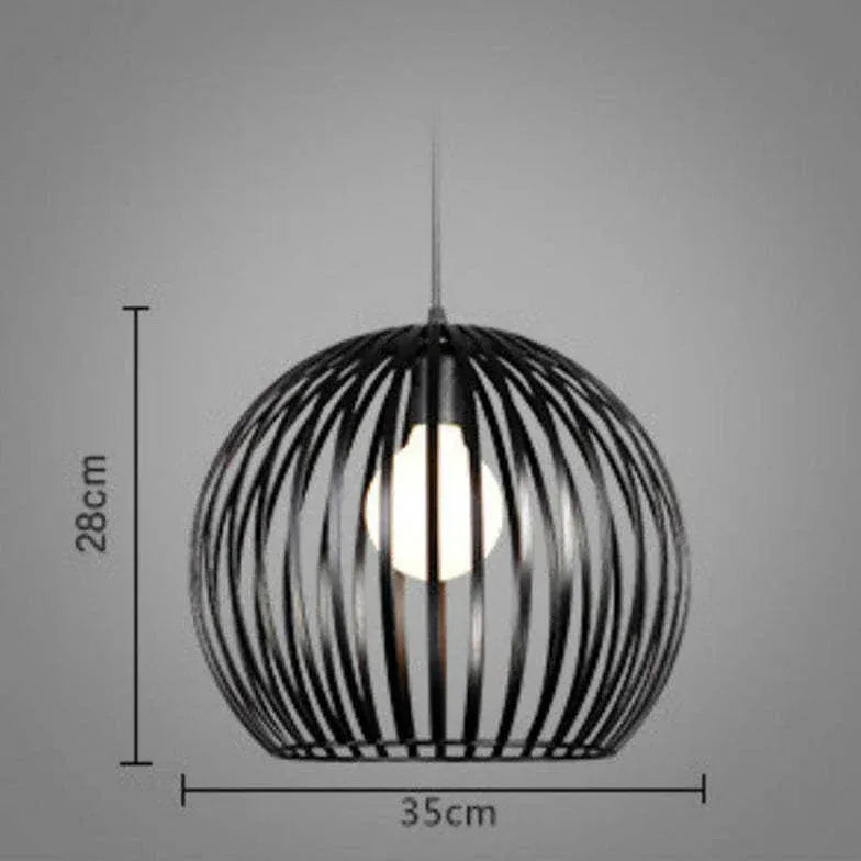 Black Iron Woven Sphere Pendant Light