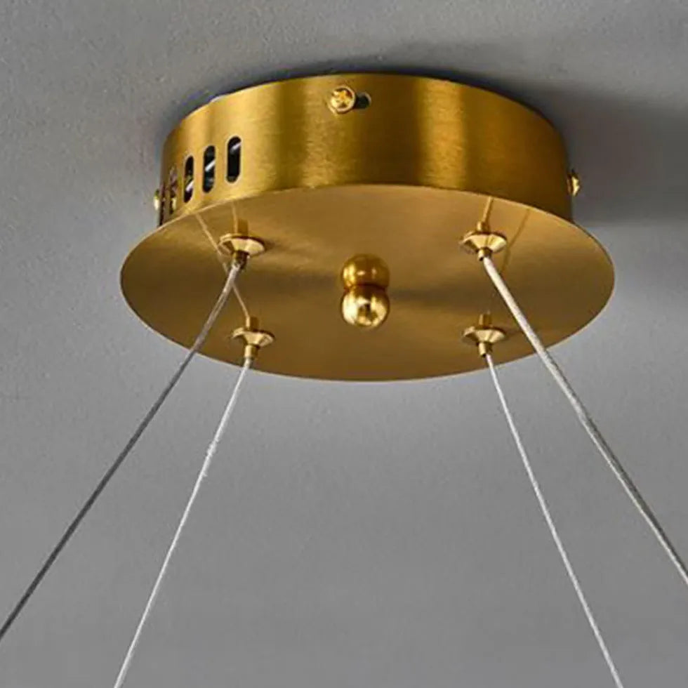 Pendante LED Gold à anneau ondulé