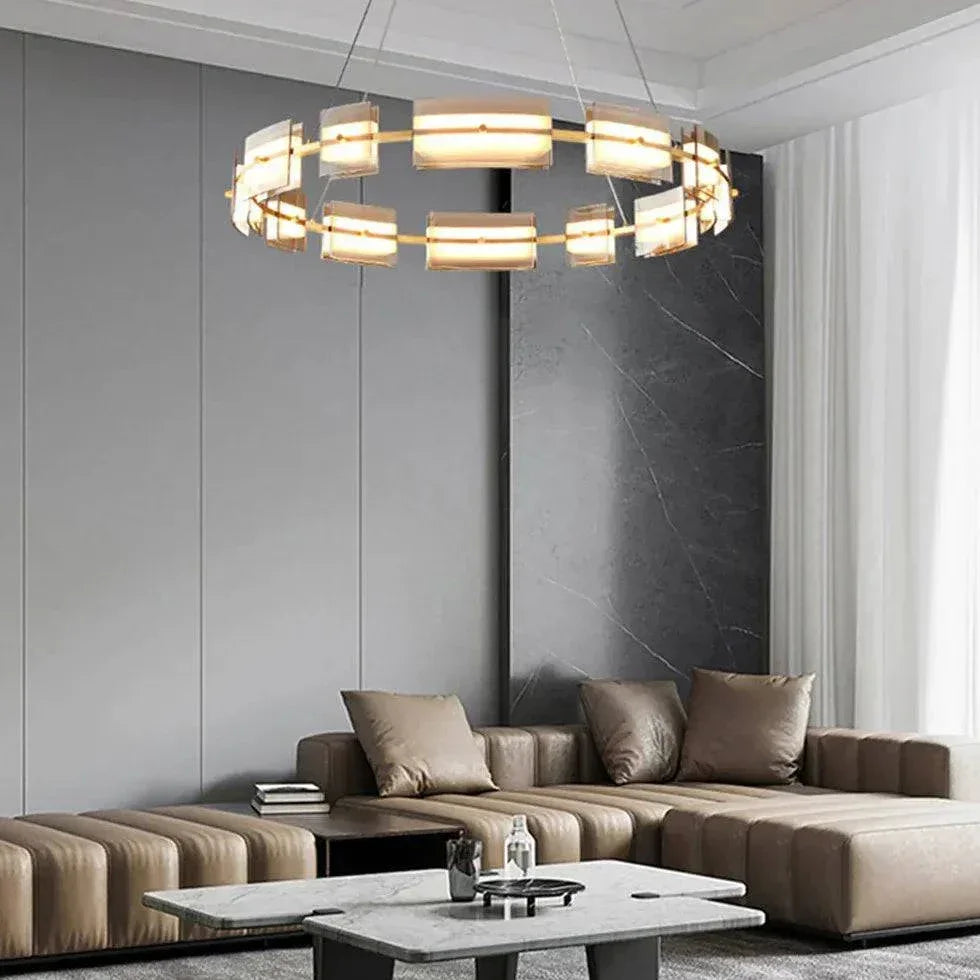 Luminaire Suspension Cuivre Design Moderne Salon - Clowas.fr