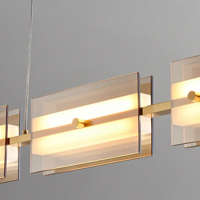 Lustre en cuivre pour restaurant au design moderne