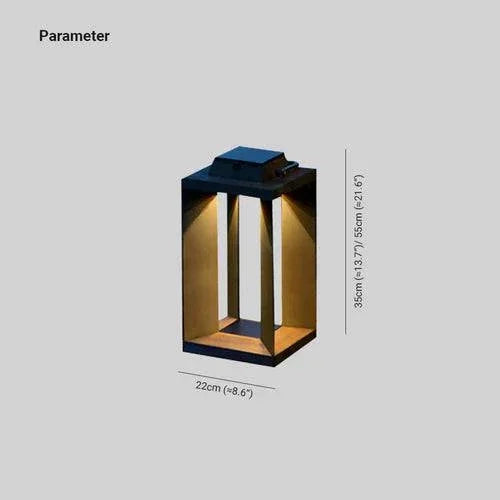 Lampadaire D'Extérieur Solaire Noir Cuboïde - Clowas.fr