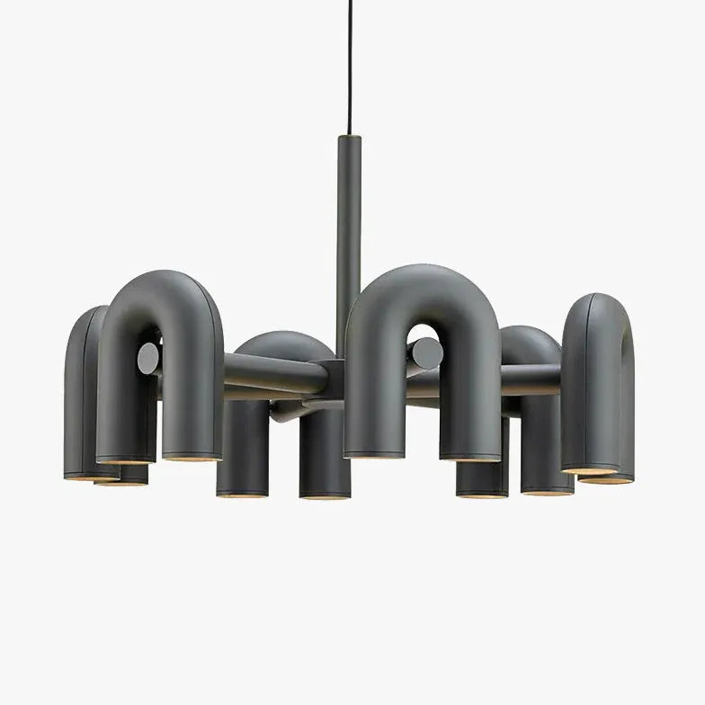 Multiple U-Shaped Black Tube Design Pendant Light