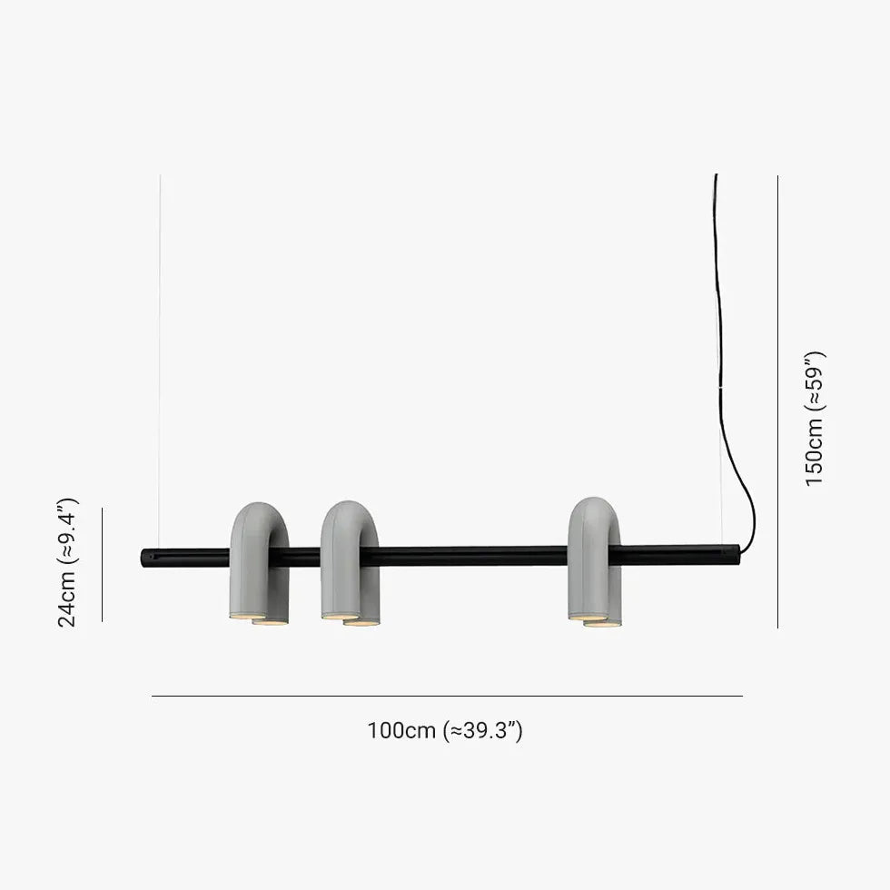 Pendre de conception de tube en U de couleur foncée