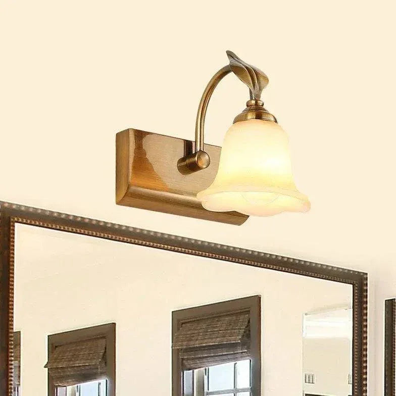 Applique Murale Miroir Led De Salle De Bain Dorée - Clowas.fr