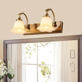 Gold Glass Flower Vintage Bathroom Wall Lights