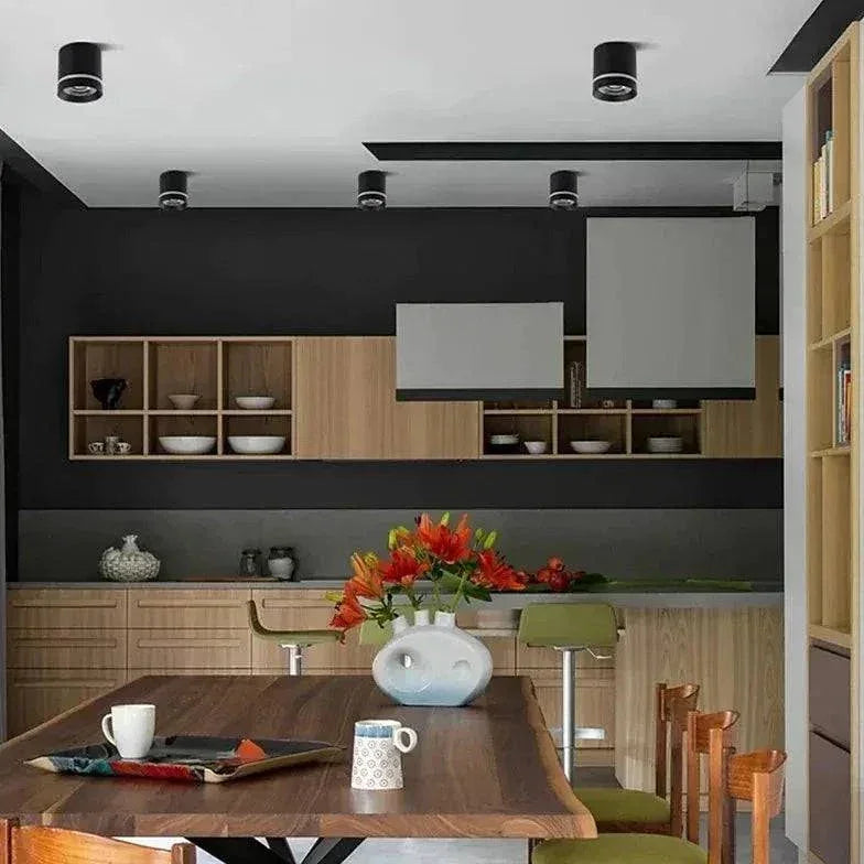 Luminaire Industriel Noir Led Rond Moderne - Clowas.fr