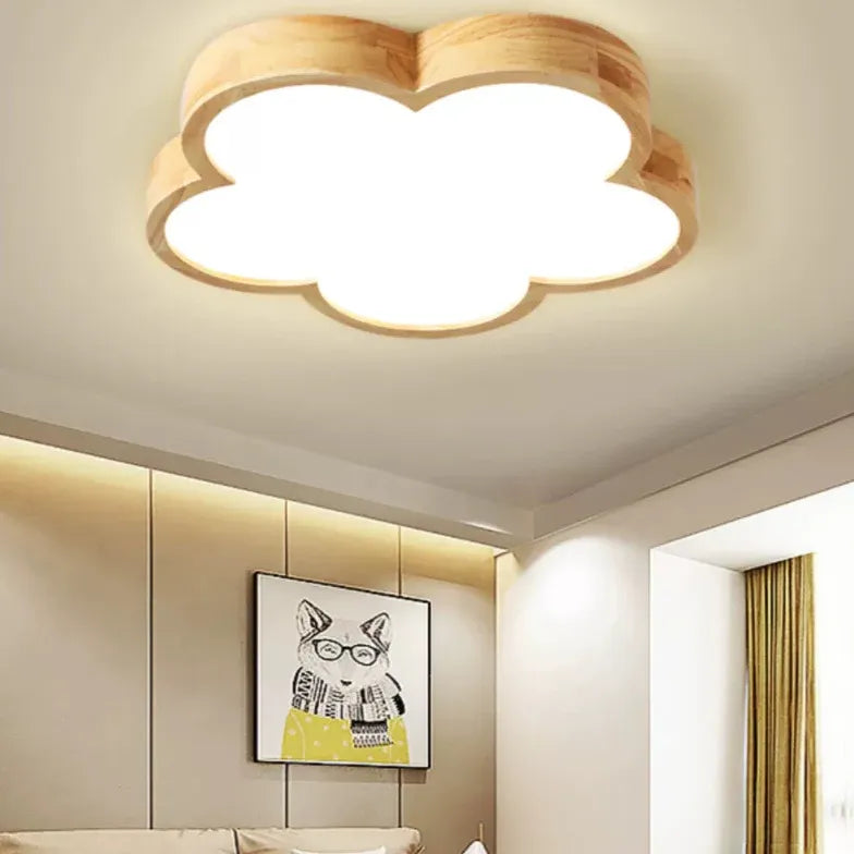 Wooden Star-Shaped Children's Ceiling Light