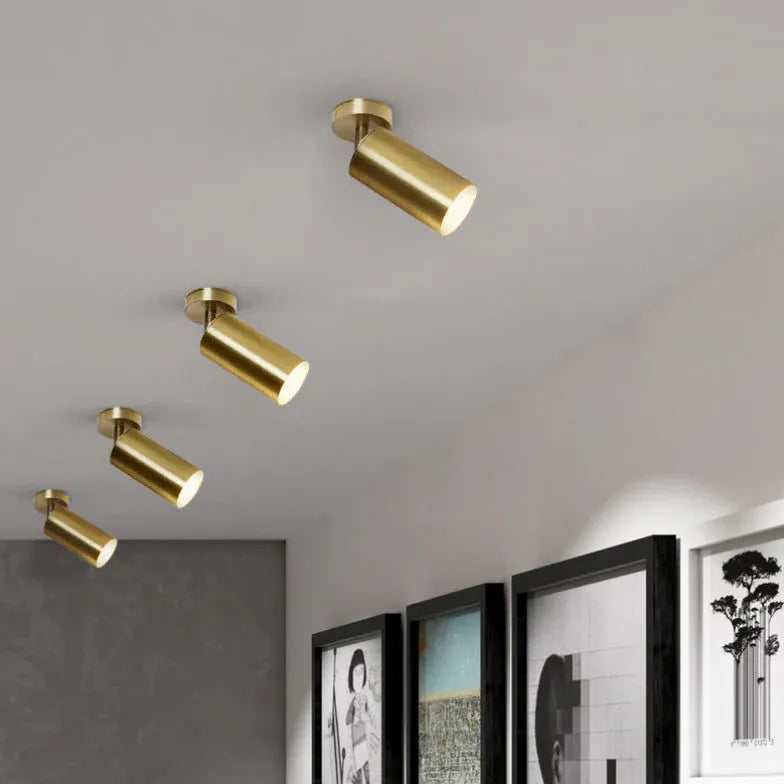 Gold Round Metal Flush Mount Ceiling Light