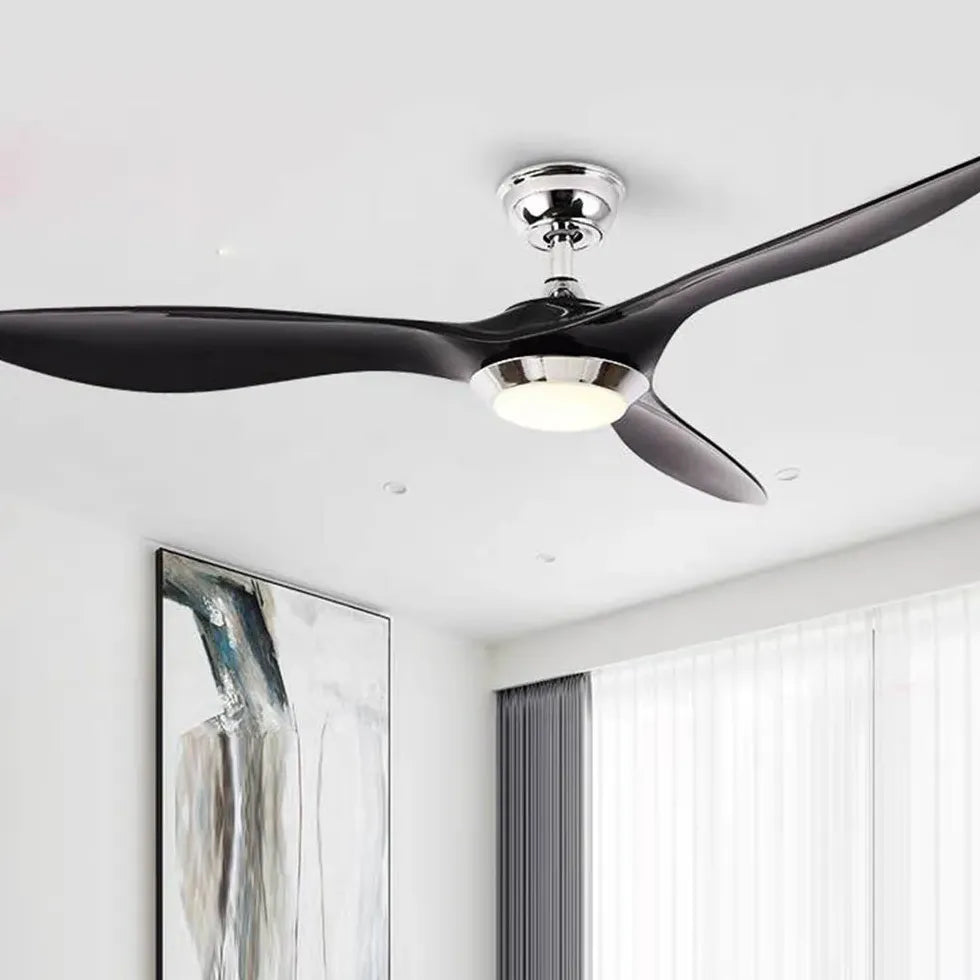 Minimalist Black Ceiling Fan with Light