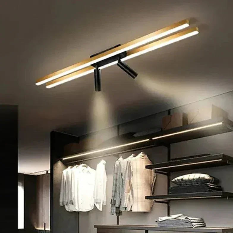Plafonnier Metal Design Doré Minimaliste Led Salon - Clowas.fr