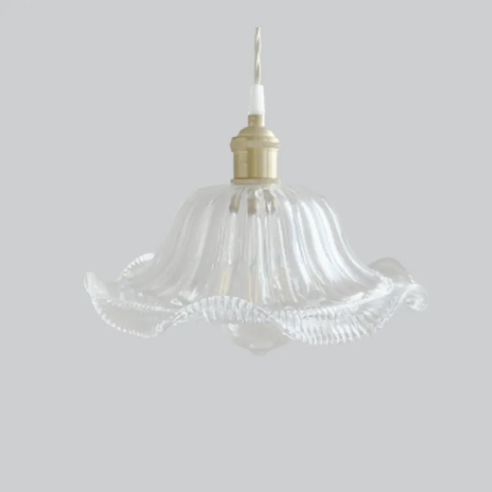 Clear Disc Glass Gold Vintage Pendant Light