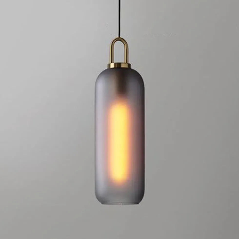 Smoke Grey Frosted Glass Industrial Pendant Light