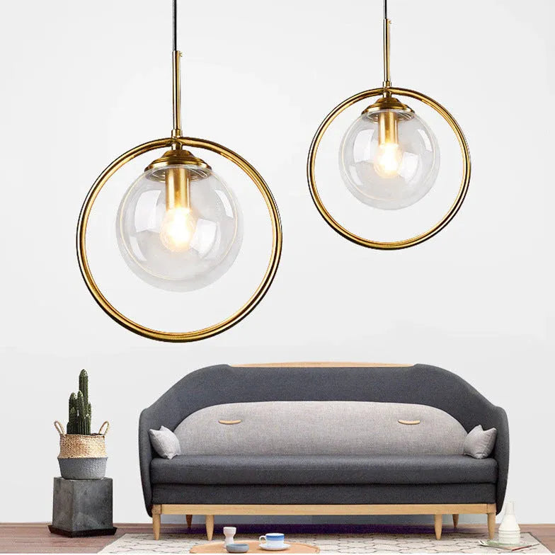 Lustre suspendu rond moderne créatif élégant