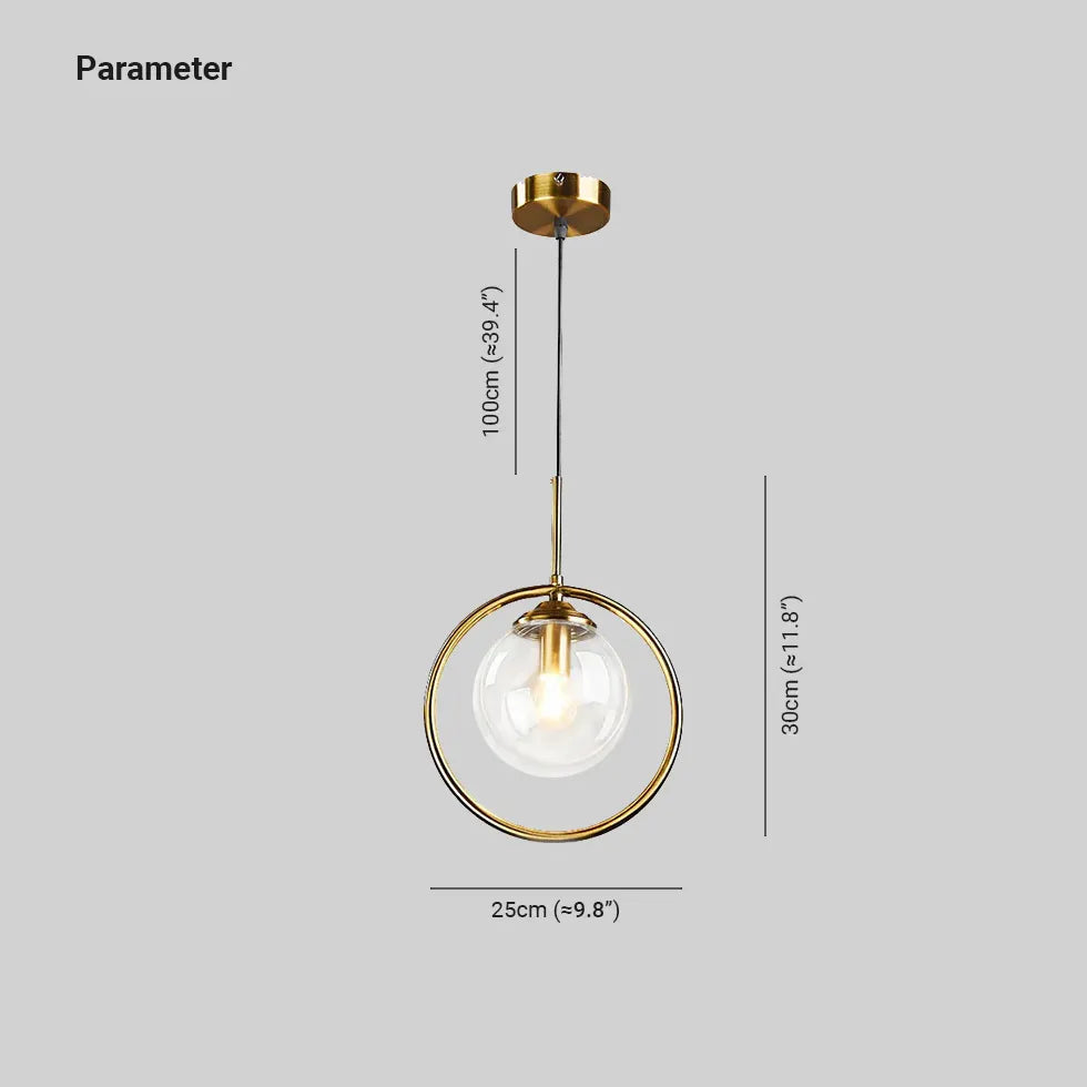 Lustre suspendu rond moderne créatif élégant