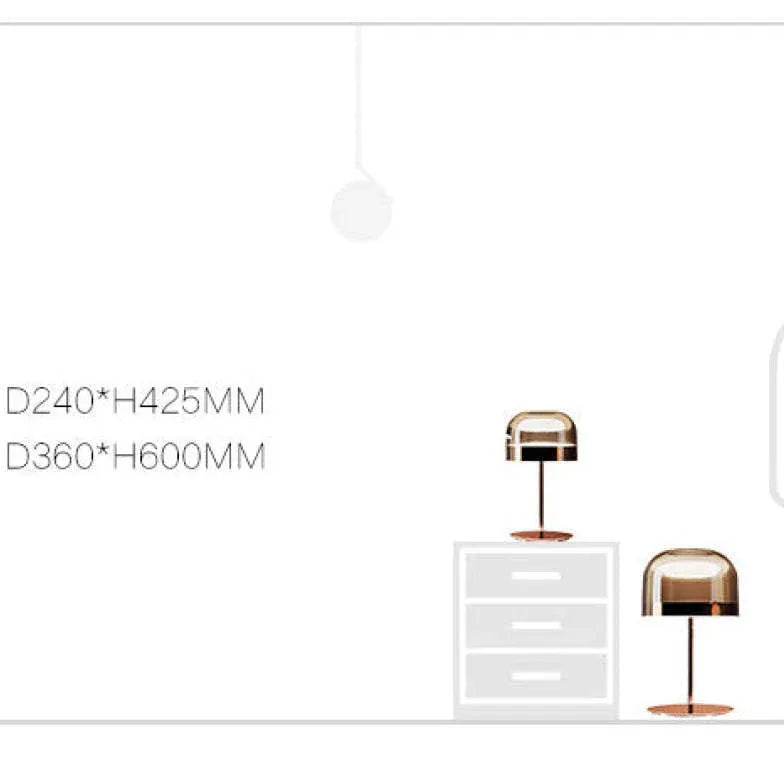 Lampe de table minimaliste métallique de l'ombre en forme