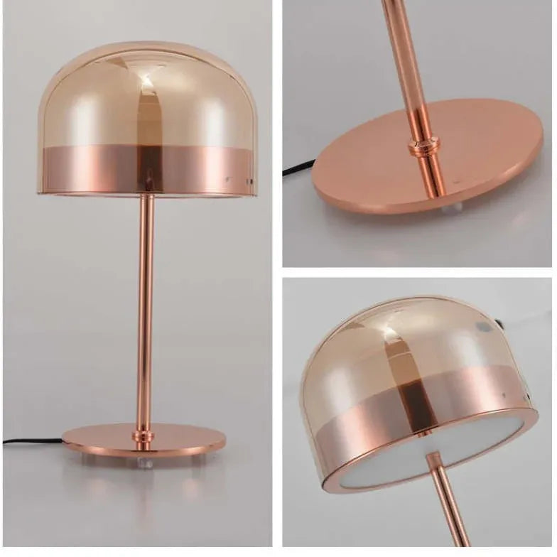 Lampe de table minimaliste métallique de l'ombre en forme