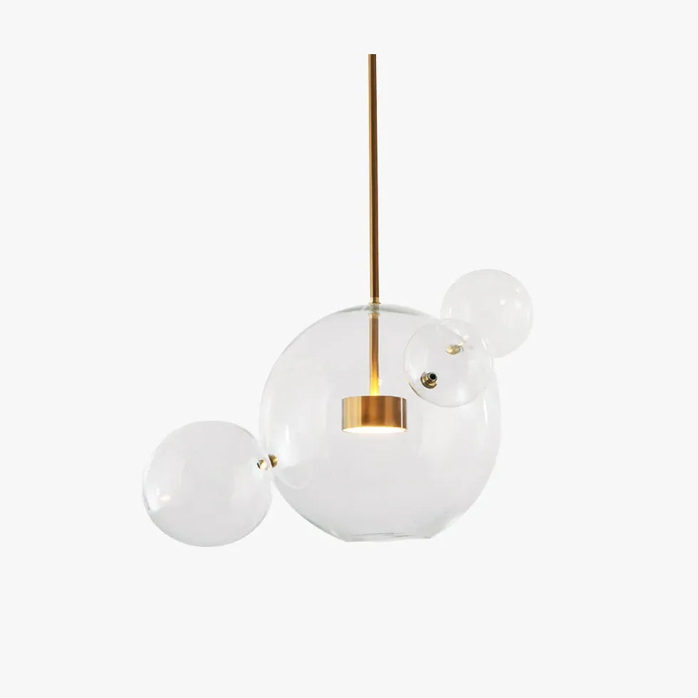 Bubble Clear Glass Gold Pendant Light