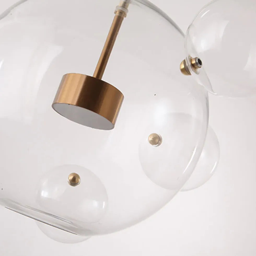 Bubble Clear Glass Gold Pendant Light