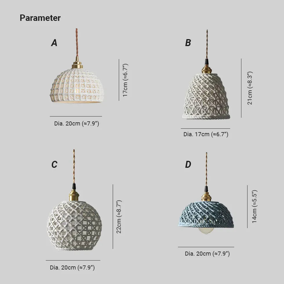 Lustre rétro à tête unique en céramique