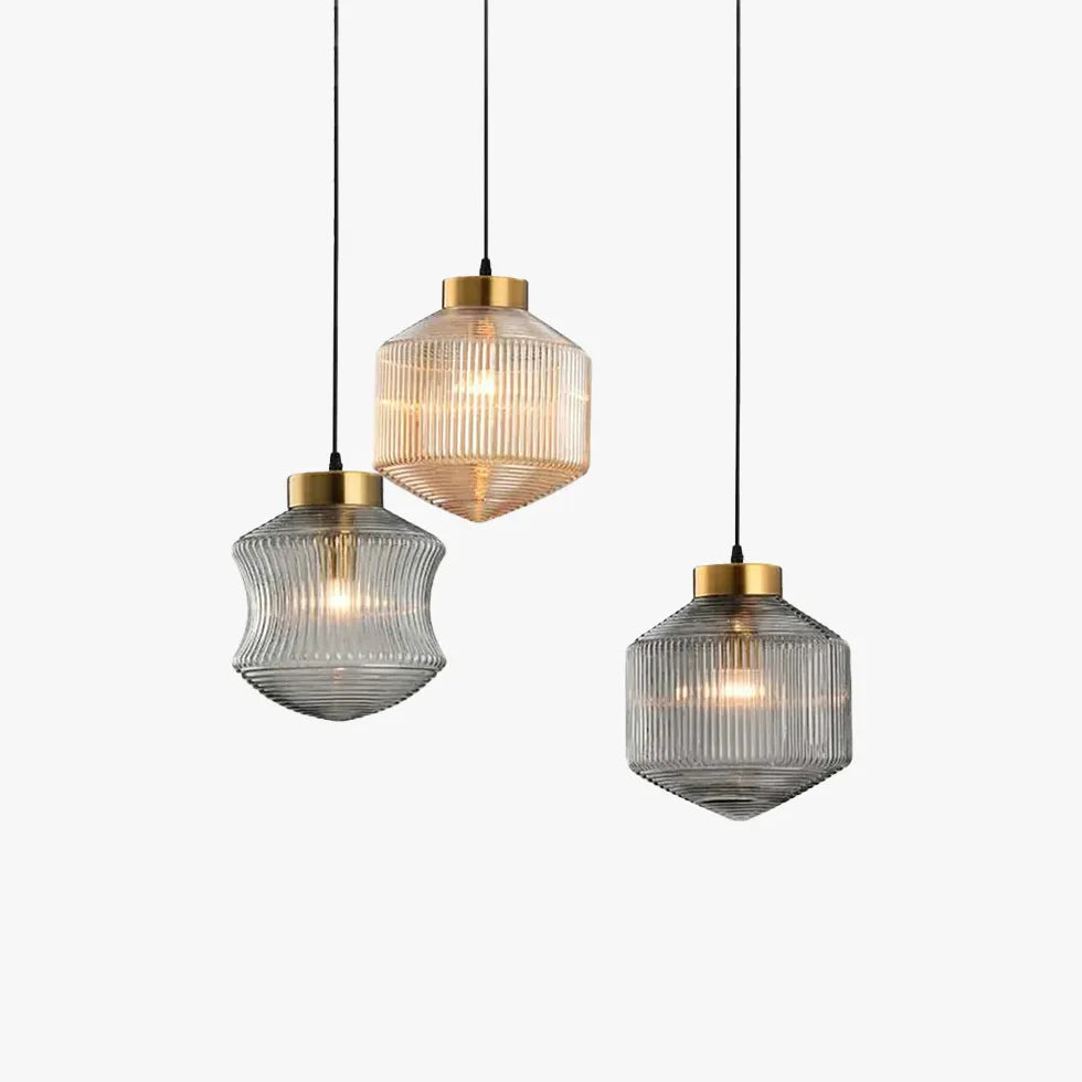 Polygonal Glass Translucent Modern Pendant Light