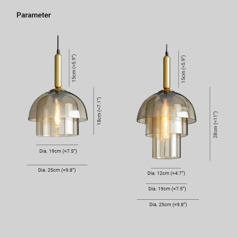 Double Glass Shade Modern Pendant Light