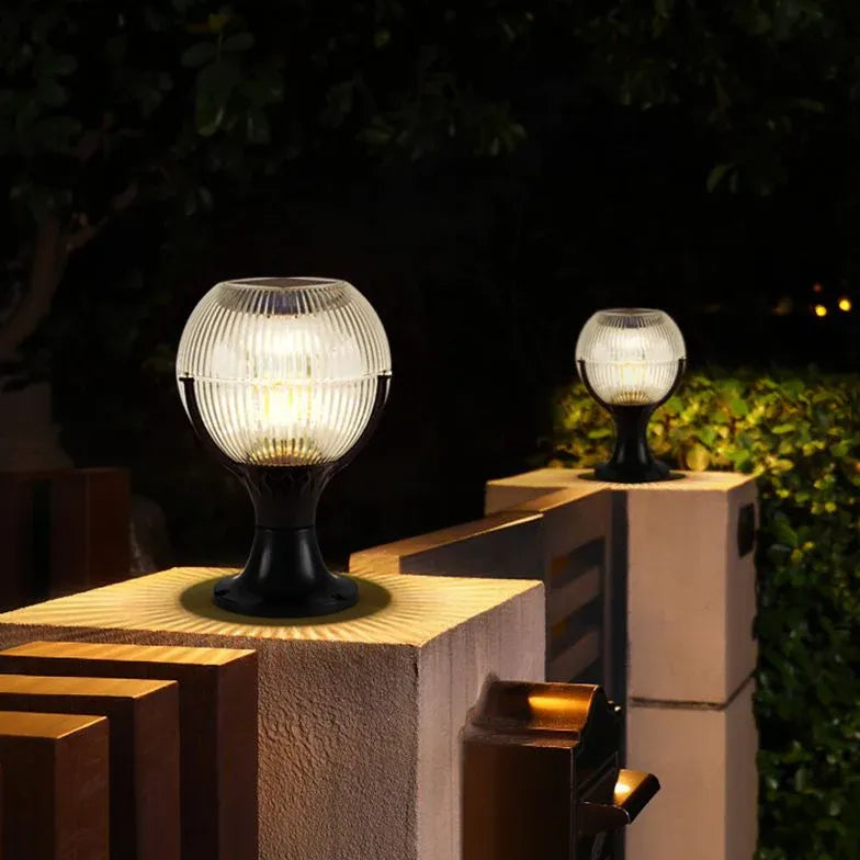 Acrylic Globe Fence Solar Pillar Lights