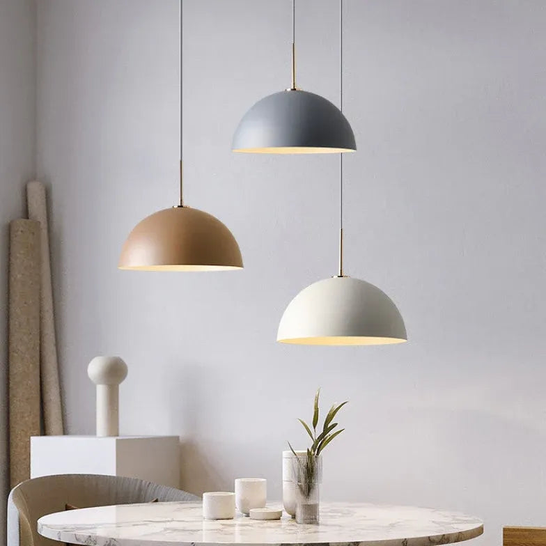 Lustre noir rond créatif suspendu minimaliste