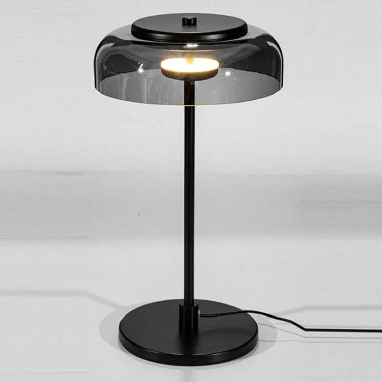 Lampe de table de style moderne en verre noir