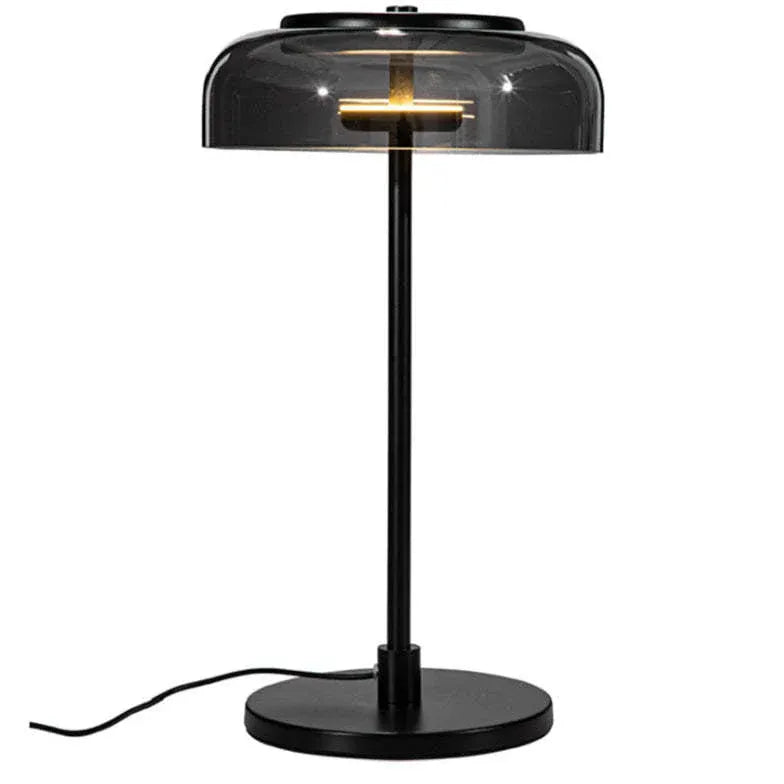 Lampe de table de style moderne en verre noir