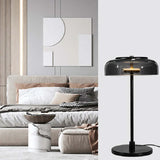 Lampe de table de style moderne en verre noir