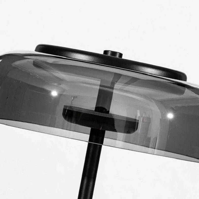 Lampe de table de style moderne en verre noir