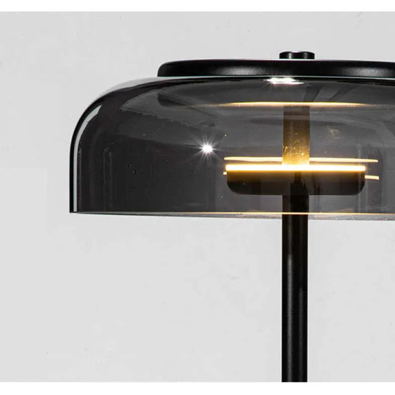 Lampe de table de style moderne en verre noir