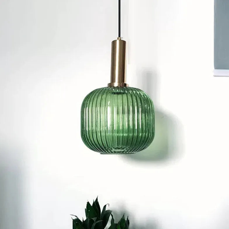 Green Folds Glass Modern Pendant Light