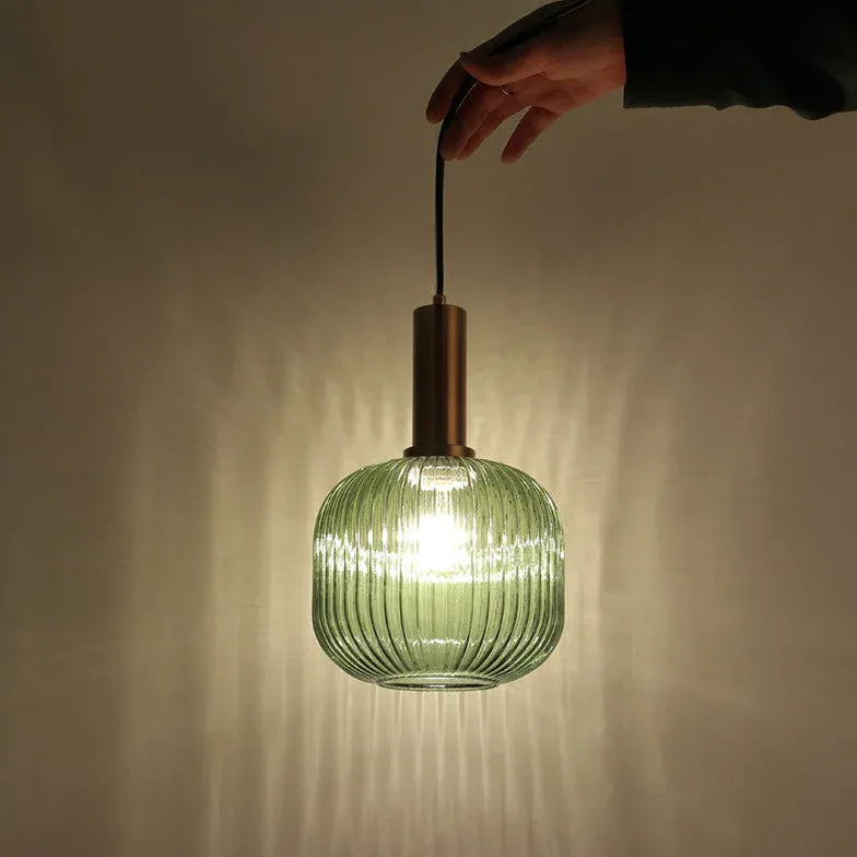 Green Folds Glass Modern Pendant Light