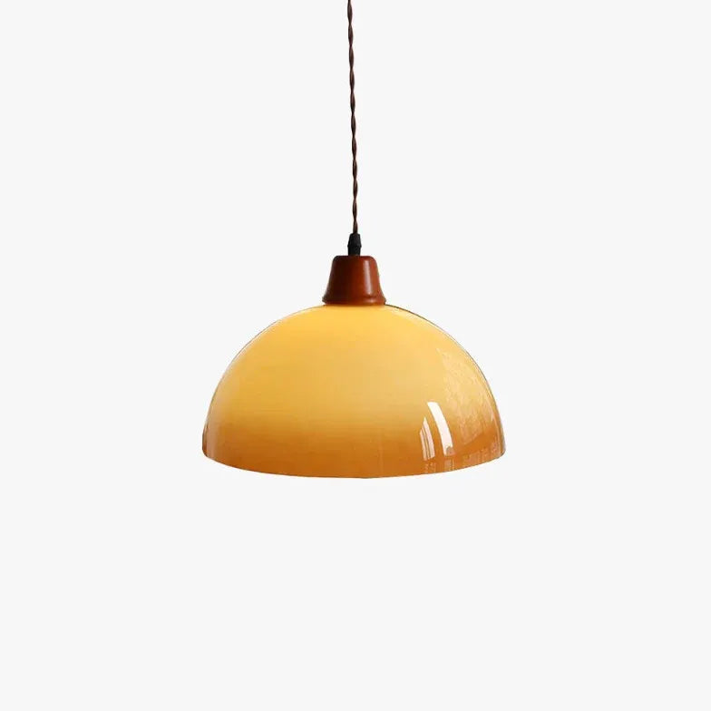 Brown Vintage Half-Sphere Living Room Pendant Light