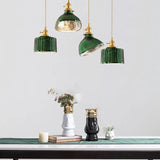 Lustre design rond verre vert vintage